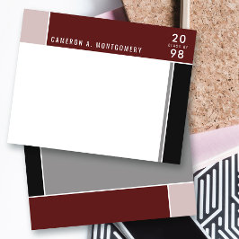 Tarjeta De Agradecimiento Minimalista Mondrian Color Moderno Bloquea Graduac