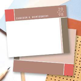 Tarjeta De Agradecimiento Minimalista Mondrian Color Moderno Bloquea Graduac