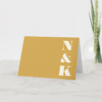 Minimalista Monograma moderno Saffron Boda amarill
