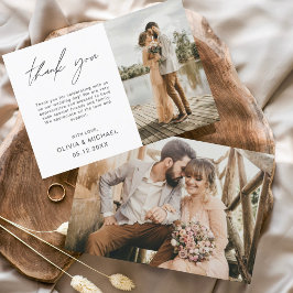 Tarjeta de agradecimiento minimalista para boda co