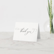 Tarjeta de agradecimiento minimalista para boda de