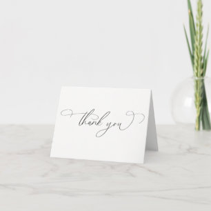 Tarjeta de agradecimiento minimalista para boda de