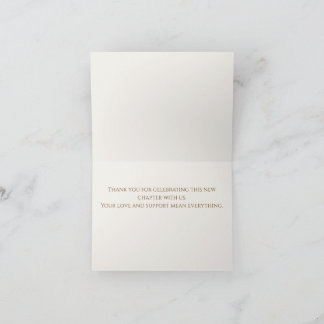 Tarjeta de agradecimiento minimalista para segunda