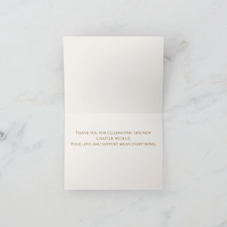 Tarjeta de agradecimiento minimalista para segunda