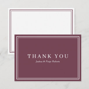 Tarjeta De Agradecimiento Minimalista Personalizado elegante rojo borgoña Gr