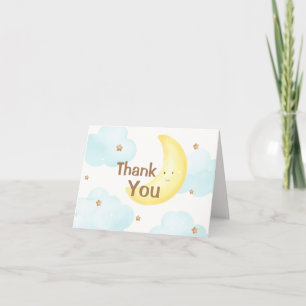 Tarjeta De Agradecimiento Minimalista por el Baby Shower lunar