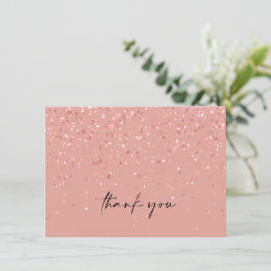 Tarjeta De Agradecimiento Minimalista Rosa Rosado Moderno Elegante
