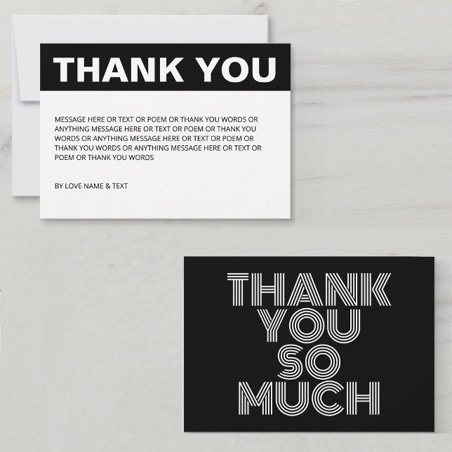 Tarjeta De Agradecimiento Minimalista Simple Blanco y Negro (Minimalist Thank You Card
Simple Thank You Card
Black and White Thank You Card
Professional Thanks)