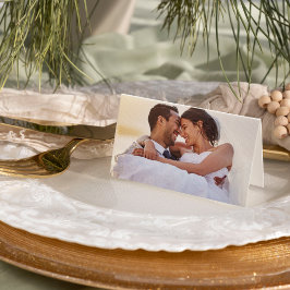 Tarjeta De Agradecimiento Minimalista simple|Boda de fotos de oro