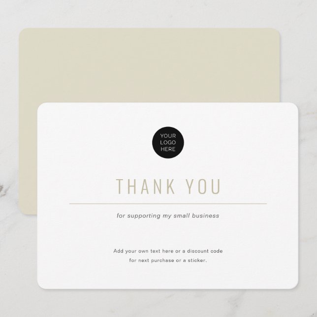 Tarjeta de agradecimiento minimalista-simple-comer (Anverso / Reverso)