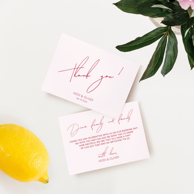 Tarjeta de agradecimiento minimalista simple Rubor (Subido por el creador)