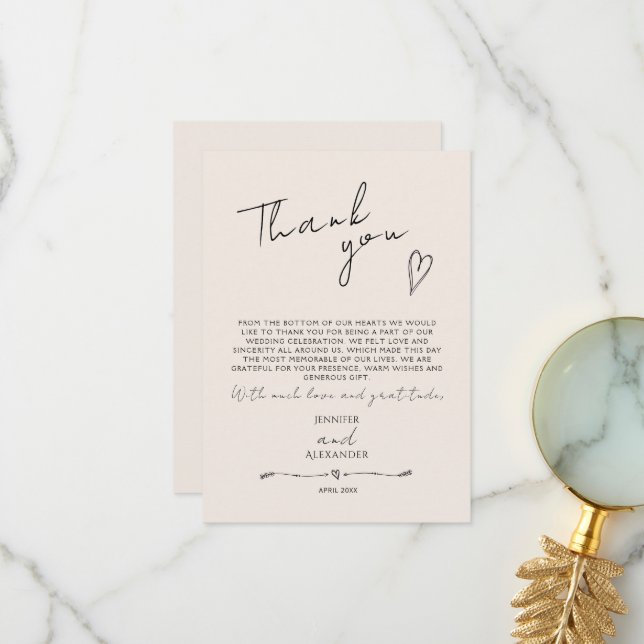 Tarjeta de agradecimiento minimalista y moderna pa (Anverso/Reverso In Situ)