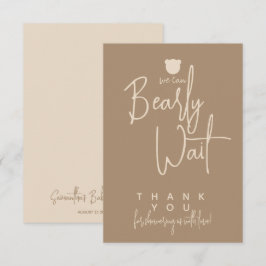 Tarjeta De Agradecimiento Minimalista y simple oso moderno Baby Shower