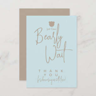 Tarjeta De Agradecimiento Minimalista y simple oso moderno Baby Shower