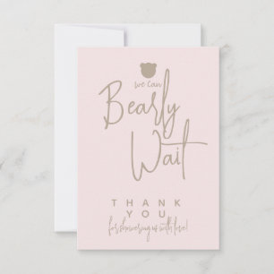 Tarjeta De Agradecimiento Minimalista y simple oso moderno Baby Shower