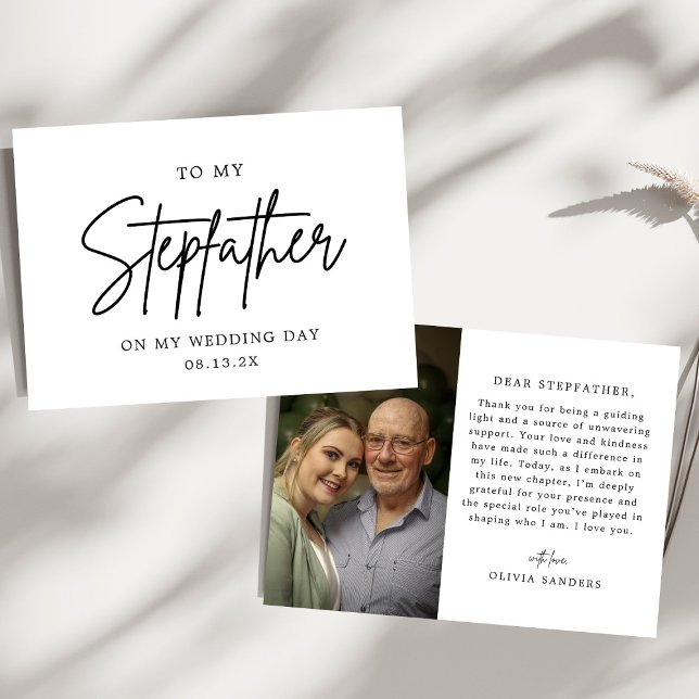 Tarjeta De Agradecimiento Mínimo a mi padrastro el día de mi boda (Subido por el creador)