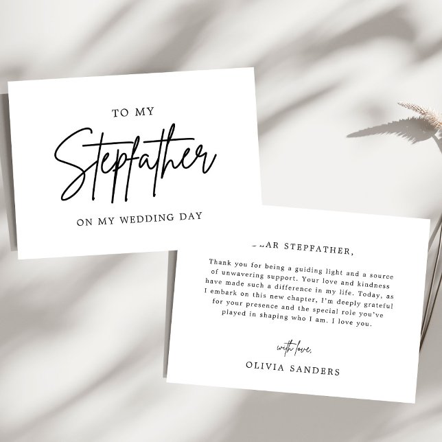 Tarjeta De Agradecimiento Mínimo a mi padrastro el día de mi boda (Subido por el creador)