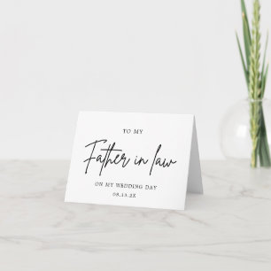 Tarjeta De Agradecimiento Mínimo a mi suegro el día de mi boda