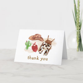 Tarjeta De Agradecimiento Mínimo Desierto Occidental Cactus Cowboy Baby Show