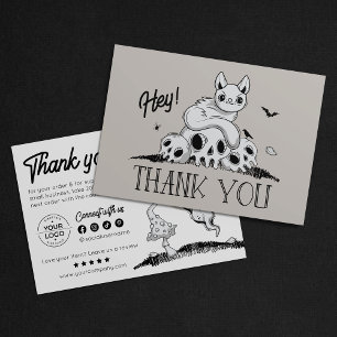 Tarjeta De Agradecimiento Mínimo Espeluznante Adorable Acción de Gracias de