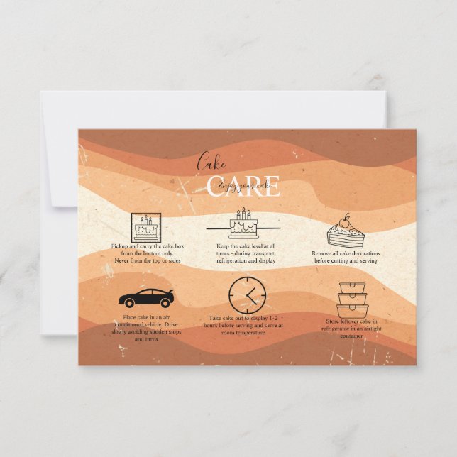 Tarjeta De Agradecimiento Mínimo Naranja profesional Teracotta Cake Care (Anverso)