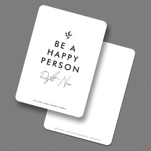Tarjeta De Agradecimiento Mínimo simple Ser una cita de persona feliz