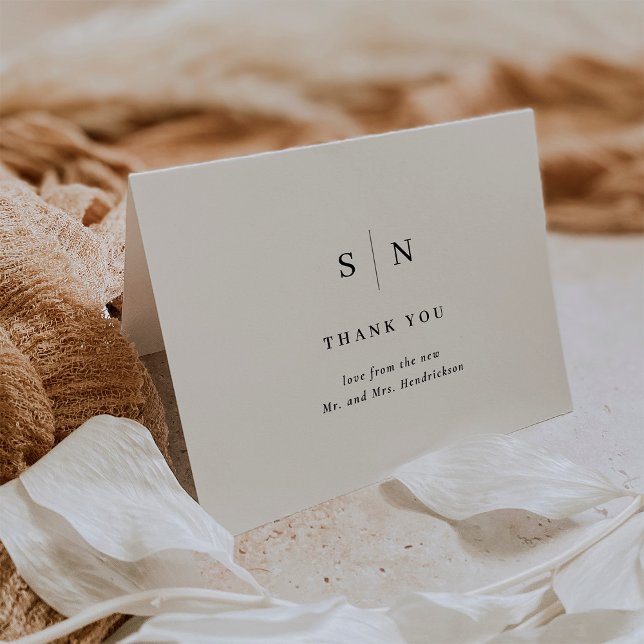 Tarjeta De Agradecimiento Mínimo y Moda | Boda blanco y negro (Subido por el creador)