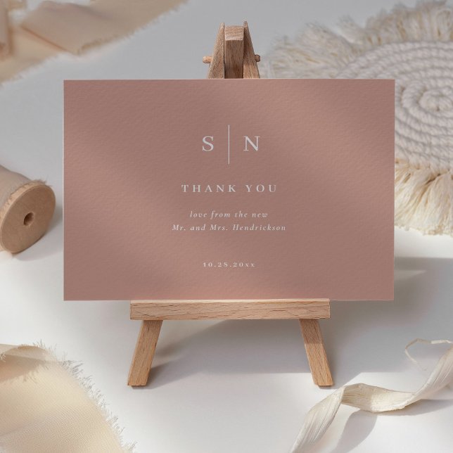 Tarjeta De Agradecimiento Mínimo y Moda | Terracota y Boda blanco (Subido por el creador)