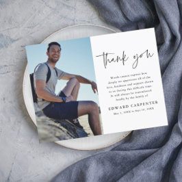 Tarjeta De Agradecimiento Mínimo y simple foto en memoria del funeral