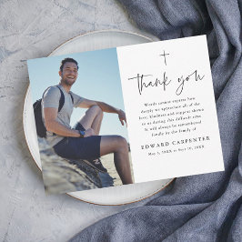 Tarjeta De Agradecimiento Mínimo y simple foto en memoria del funeral