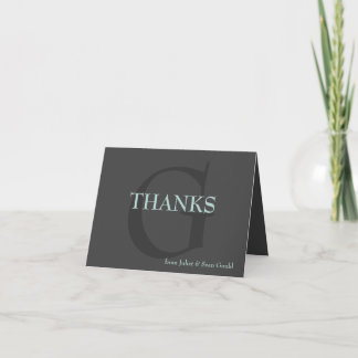 Tarjeta De Agradecimiento minniemay classic monogram wedding thank you