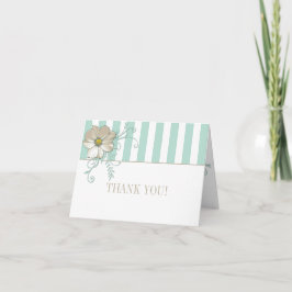 Tarjeta De Agradecimiento MINT BISQUE DOTS STRIPTS Gracias