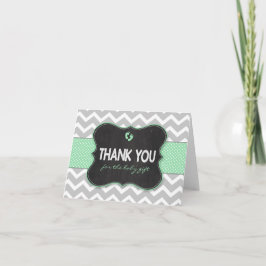 Tarjeta De Agradecimiento Mint Chalkboard regalo de la ducha bebé regalo de