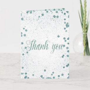 Tarjeta De Agradecimiento Mint Glam Confetti Dots Gracias