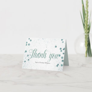 Tarjeta De Agradecimiento Mint Glam Confetti Dots Gracias