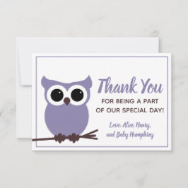 Tarjeta De Agradecimiento ¡Mira a quién le toca casi! Lechuza púrpura