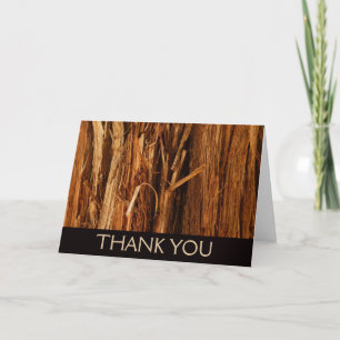 Tarjeta De Agradecimiento Mira de corteza de madera texturizada de cedro
