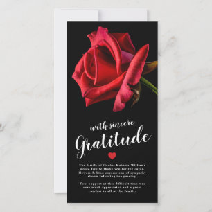 Tarjeta De Agradecimiento Misericordia Gracias Funeral Red Rose
