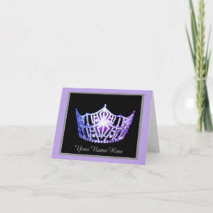 Tarjeta De Agradecimiento Miss America Lavender Crown Gracias Impreso Con Ta
