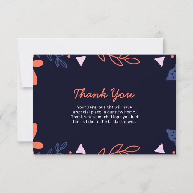 Tarjeta De Agradecimiento Miss To Mrs Bridal Shower (Anverso)