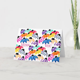 Tarjeta De Agradecimiento MISS YOU en Echinacea Note Card<Blank Inside>