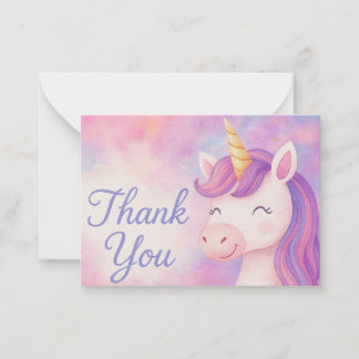 Tarjeta de agradecimiento mística de Unicornio enc