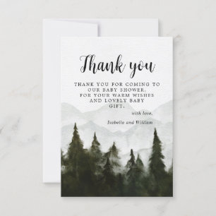 Tarjeta De Agradecimiento Misty Forest Baby Shower Gracias