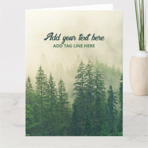 Tarjeta De Agradecimiento Misty Pine Forest Trees Personalizado Keepsake