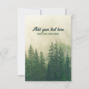 Tarjeta De Agradecimiento Misty Pine Forest Trees Personalizado Keepsake