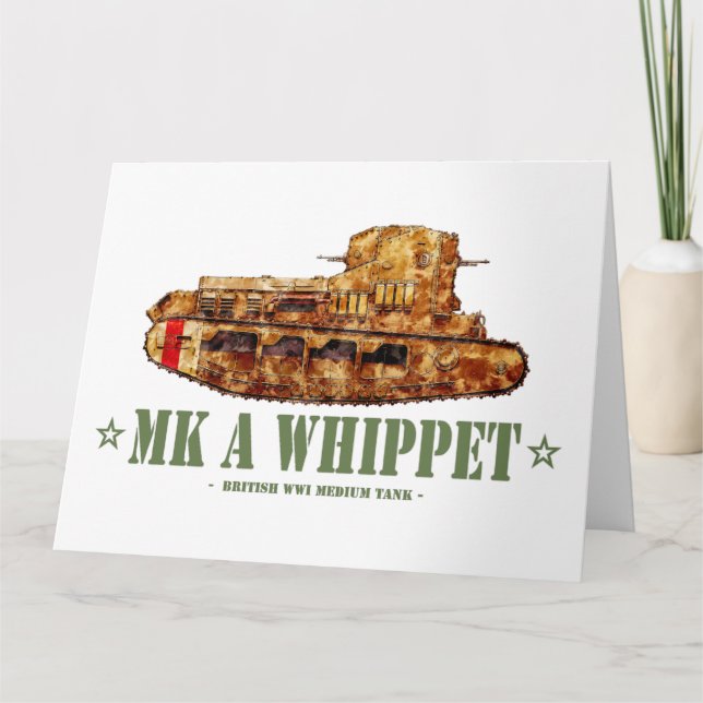 Tarjeta De Agradecimiento MK A Whippet World War One British Medium Tank WWI (Anverso)
