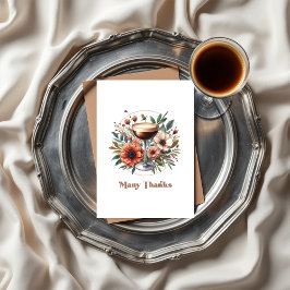 Tarjeta De Agradecimiento Mocha Mousse Espresso Martini Bridal Shower