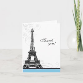 Tarjeta De Agradecimiento Mod Flourier Torre Eiffel Paris Gracias Cartas