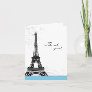 Tarjeta De Agradecimiento Mod Flourier Torre Eiffel Paris Gracias Cartas
