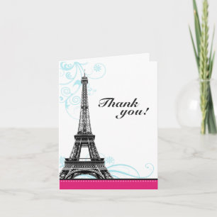 Tarjeta De Agradecimiento Mod Flourier Torre Eiffel Paris Gracias Cartas